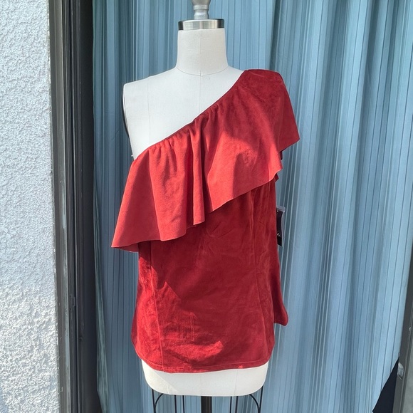 Faux Suede one shoulder top ❤️ - Picture 1 of 15